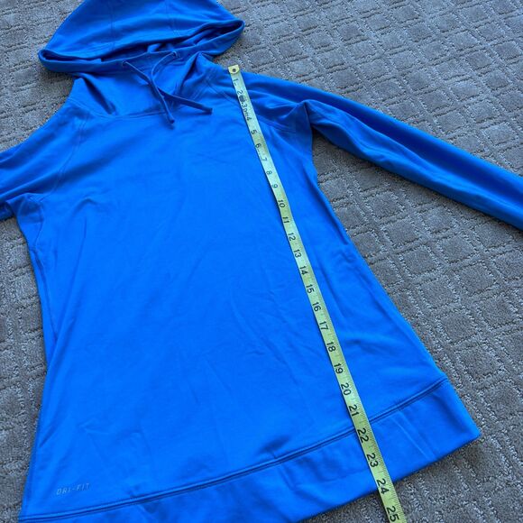 Nike Pro Hyperwarm Hoodie Sz Small Blue Hybrid Training Pullover Cold Weather - Picture 8 of 8
